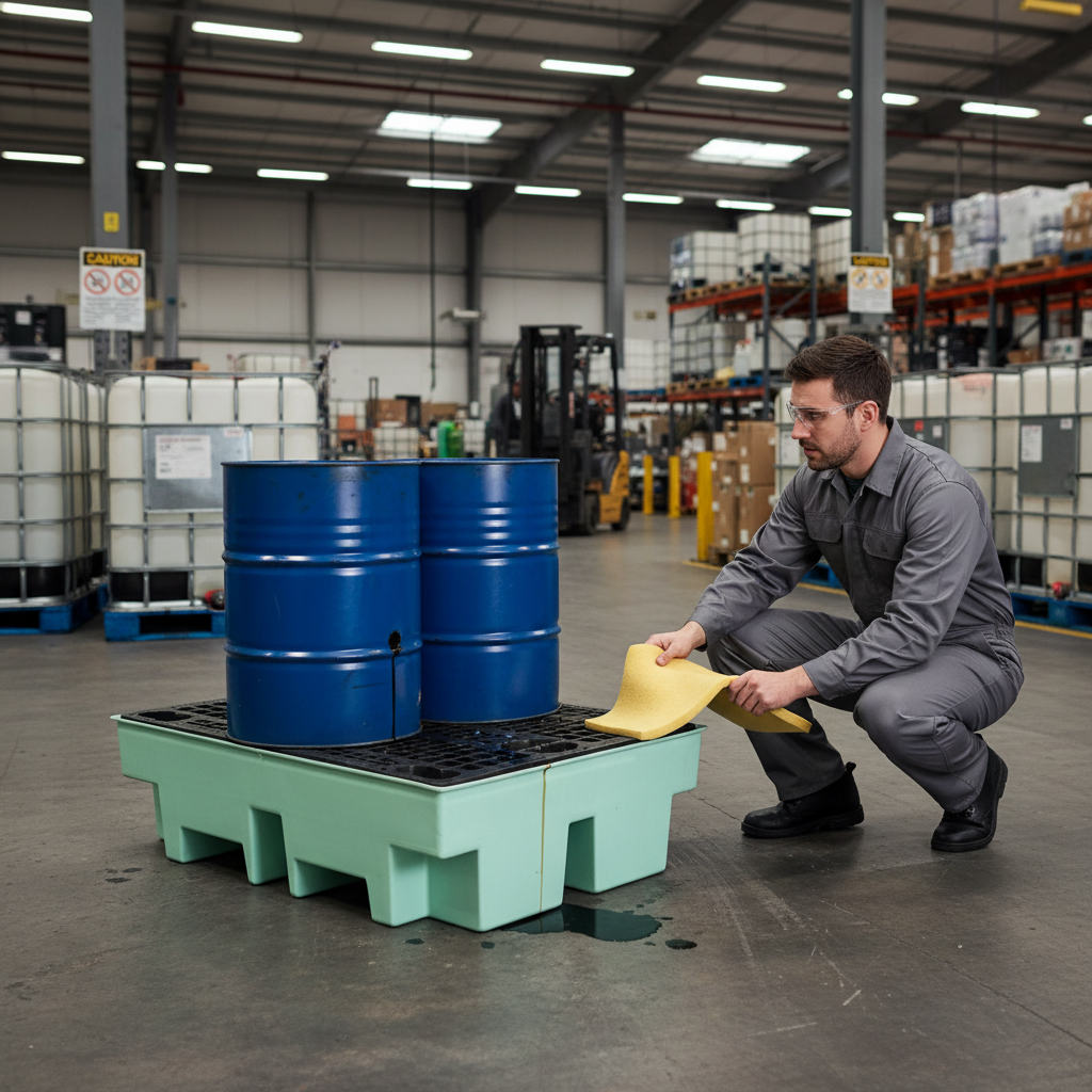 Double Drum Spill Pallet 240 Litre 1220 x 820 x 330mm for Chemical Storage