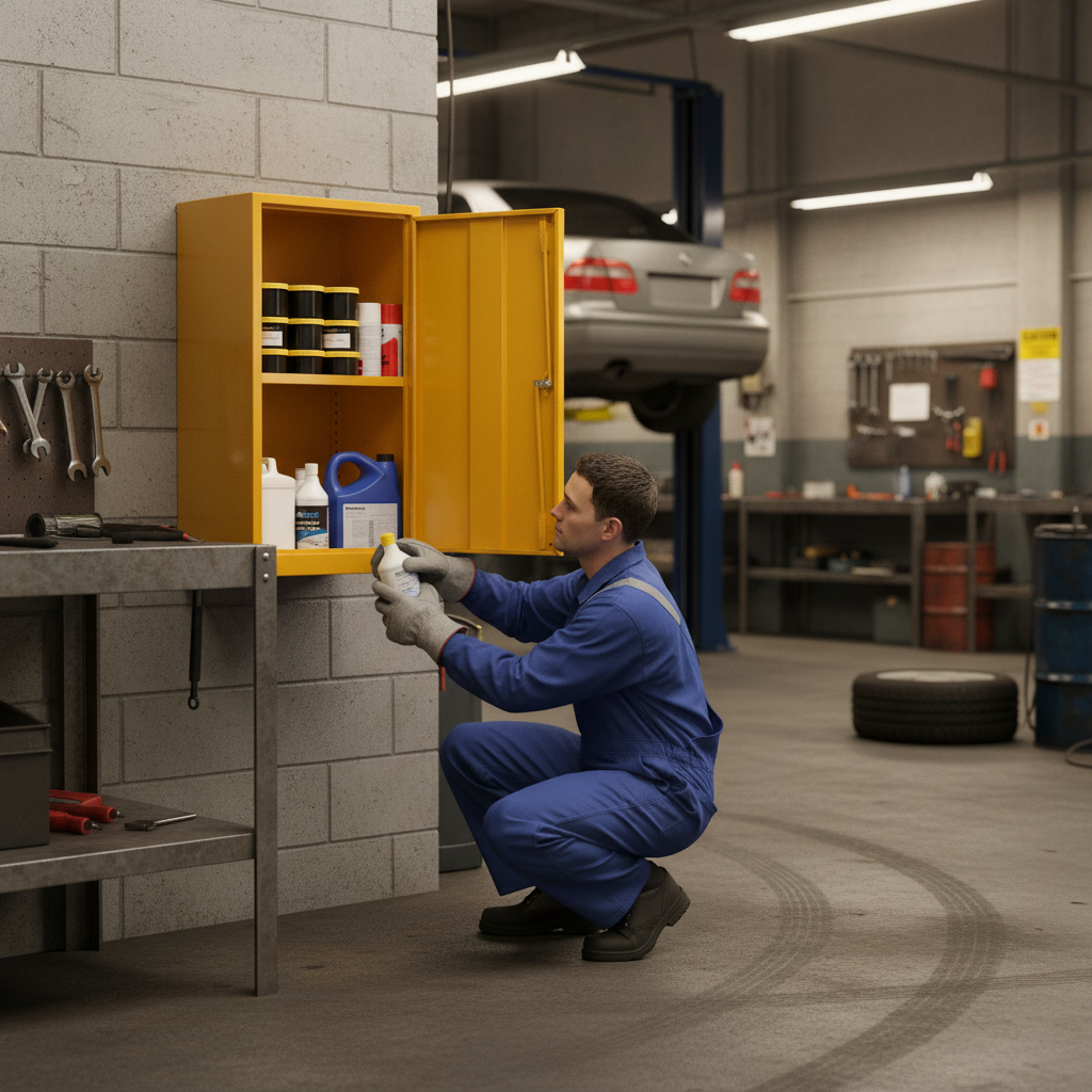 Flammable Liquids Storage Cabinet 25kg 457mm x 457mm x 915mm Steel for Safe Chemical Storage
