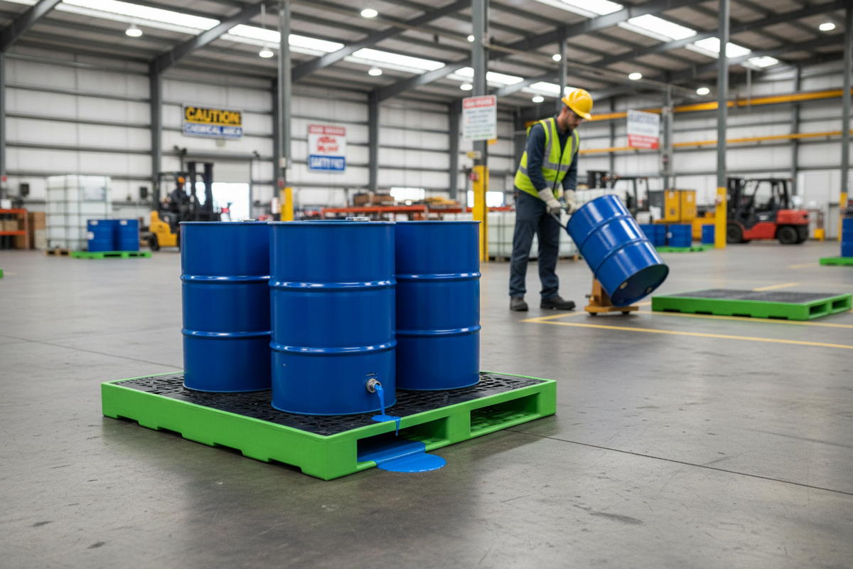 Drum Spill Floor 300 Litre 1660 x 1260 x 150mm for Drum Storage