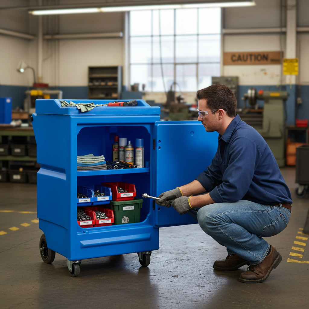 Lockable Cabinet on Wheels 18 Litre 640 x 725 x 1075mm for Storing Cleaning Materials