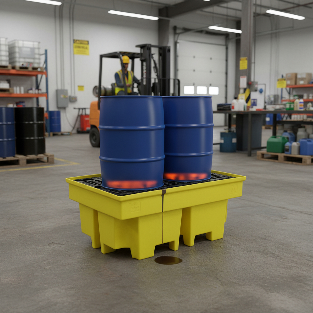 Plastic Spill Pallet 230 Litre 1260 x 860 x 520mm for Drum Storage