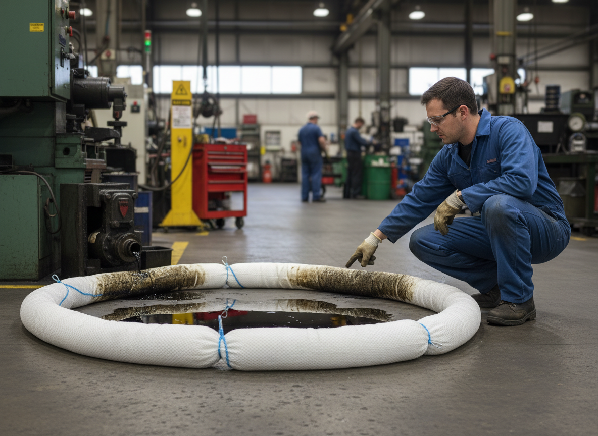 Oil Selective Absorbent Booms 120 Litre 13cmØ x 3m for Spill Response