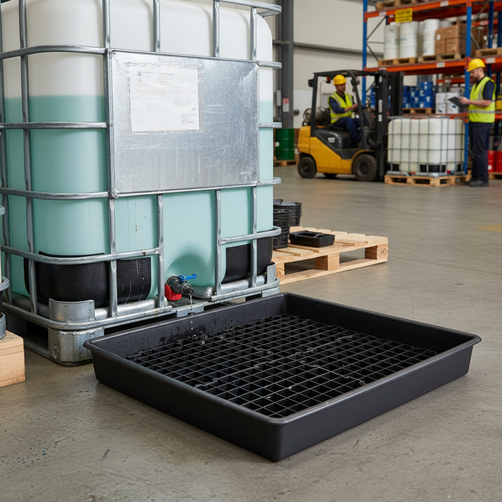 Drip Tray with Grids 99 Litre 1000mm x 1000mm x 120mm for Storing Small Containers