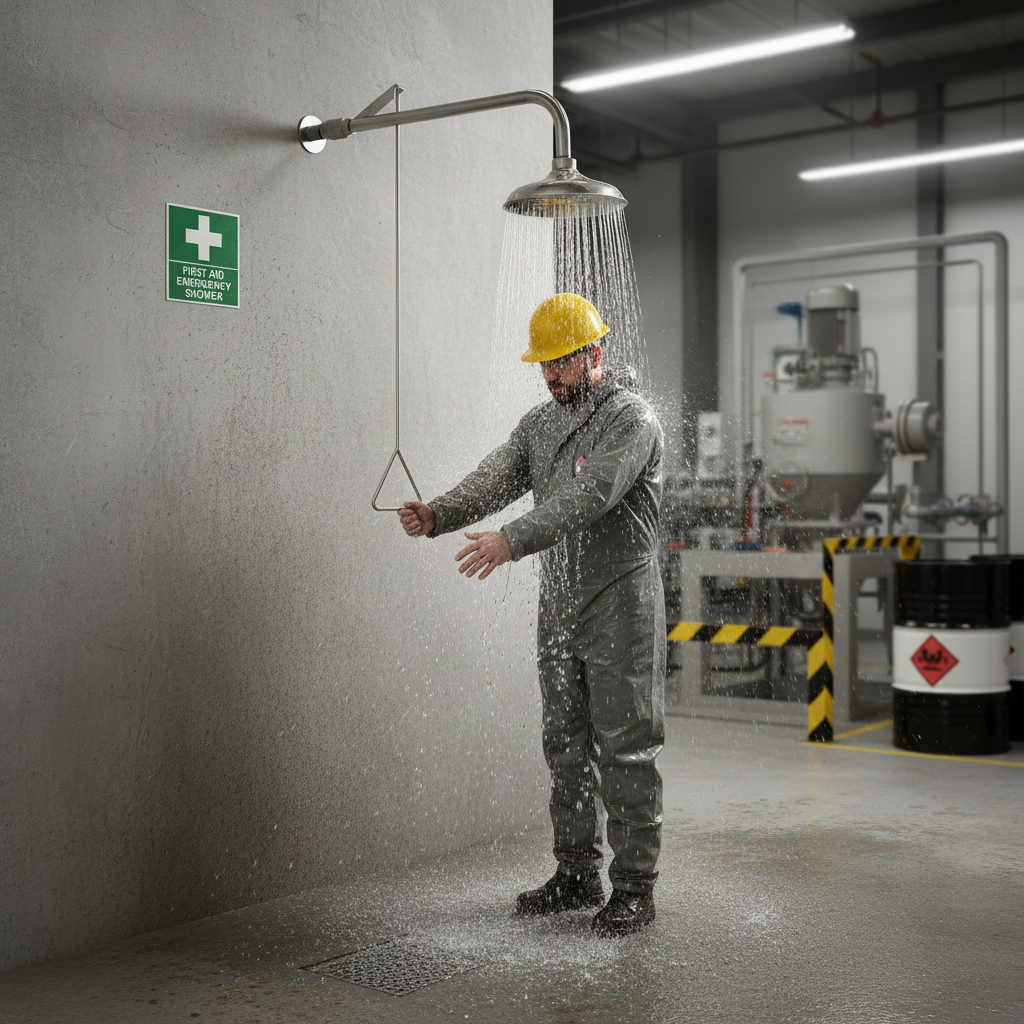 Wall Mounted Emergency Shower 6kg 80 x 27 x 13cm for Harsh Environments
