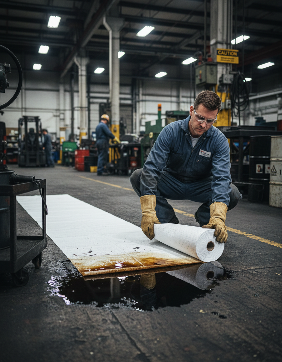 Oil Selective Absorbent Roll 80 Litre 50cm x 40m for Land-Based Spill Control