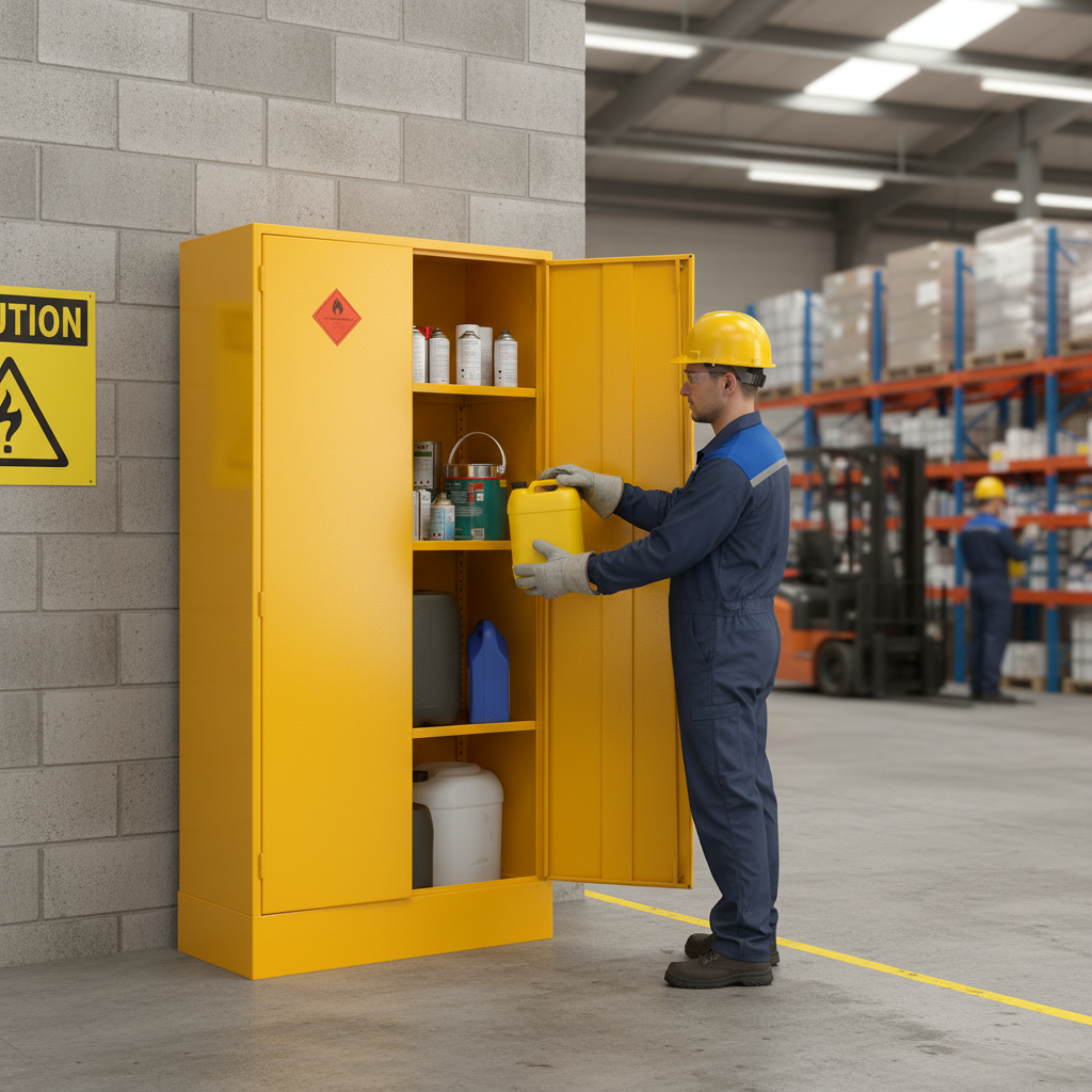 Flammable Liquids Storage Cabinet 72kg 915mm x 457mm x 1829mm Steel for Safe Chemical Storage