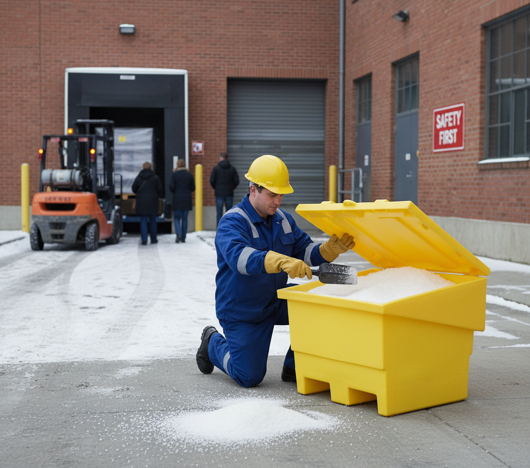 Rock Salt Bin 250 Litre 865mm x 790mm x 820mm for Outdoor Salt Storage