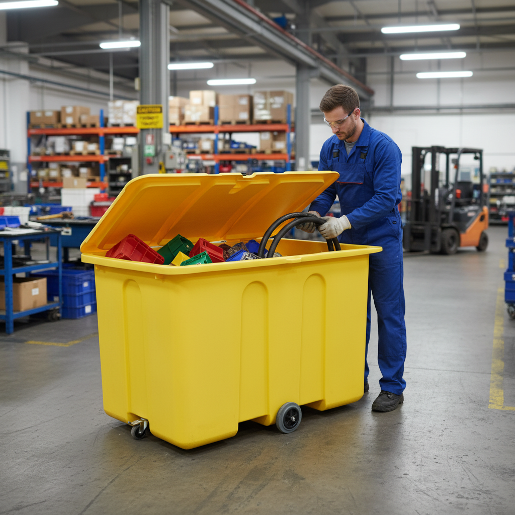 Wheeled Storage Container 1400 Litre 1630 x 1170 x 1165mm for Industrial Storage