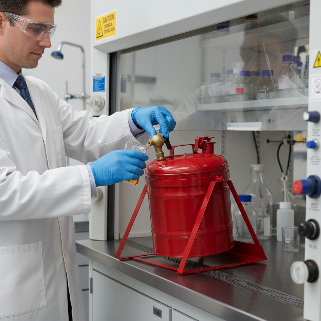 Laboratory Can 19 Litre 298mmØ x H403mm Red for Laboratory Pouring