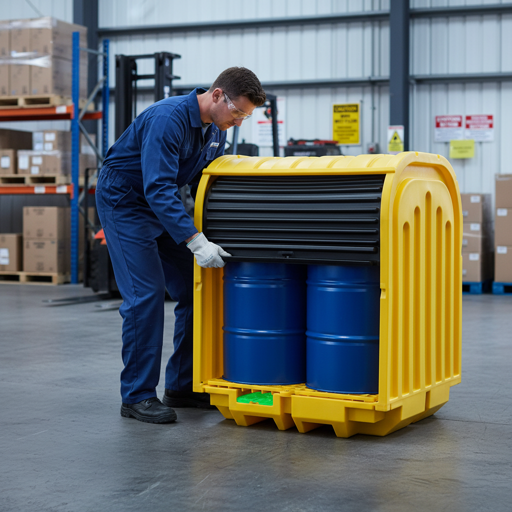 4 Drum Spill Pallet 330 Litre 1460 x 1385 x 1810mm for Drum Storage