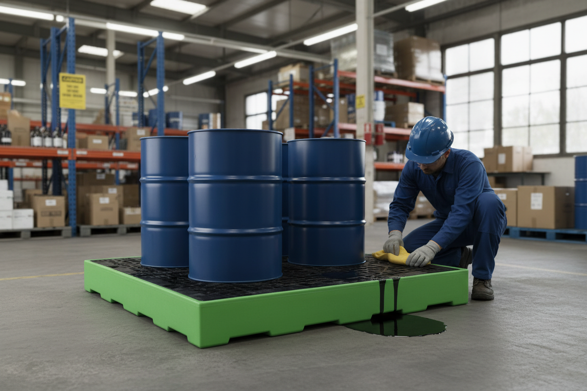 Drum Spill Floor 300 Litre 1660 x 1260 x 150mm for Drum Storage