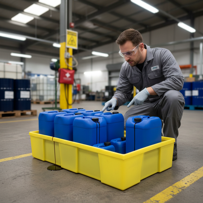 Drip Tray 230 Litre 1290 x 730 x 295mm Yellow for Small Drum Storage