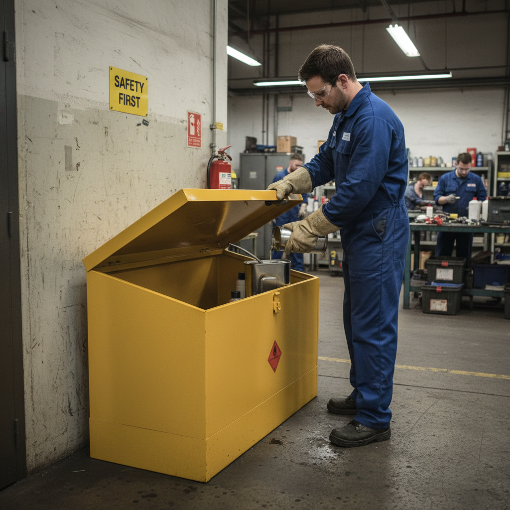 Flammable Liquids Bin 43kg 1168mm x 457mm x 762mm for Safe Storage of Hazardous Materials