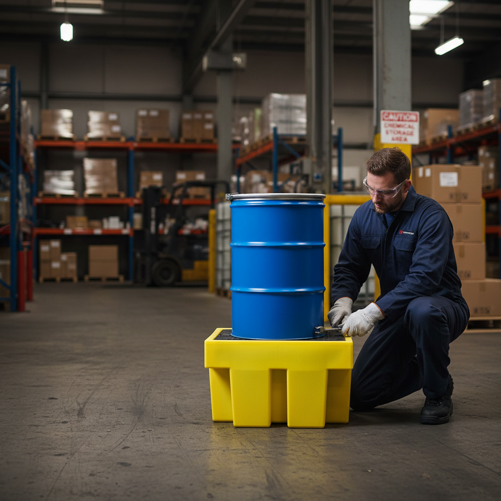 Single Drum Spill Pallet 225 Litre 900mm x 700mm x 525mm for Drum Storage