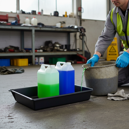 Drip Tray with Spout 16 Litre 530mm x 400mm x 100mm for Catching Leaks and Drips