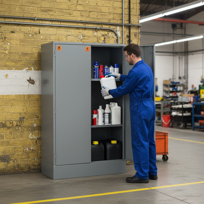 Hazardous Liquid COSHH Cabinet 60kg 915mm x 457mm x 1524mm for Chemical Storage