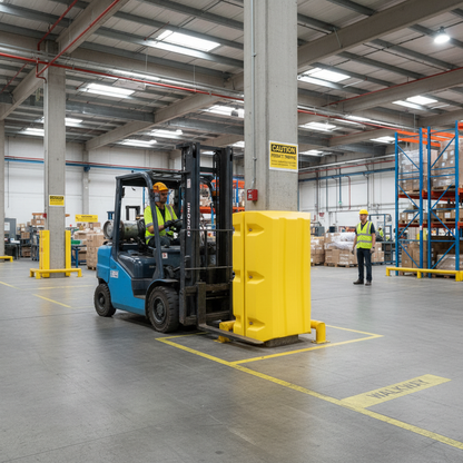 Column Protector 34kg 640mm x 500mm x 1000mm Yellow for Forklift Damage Prevention