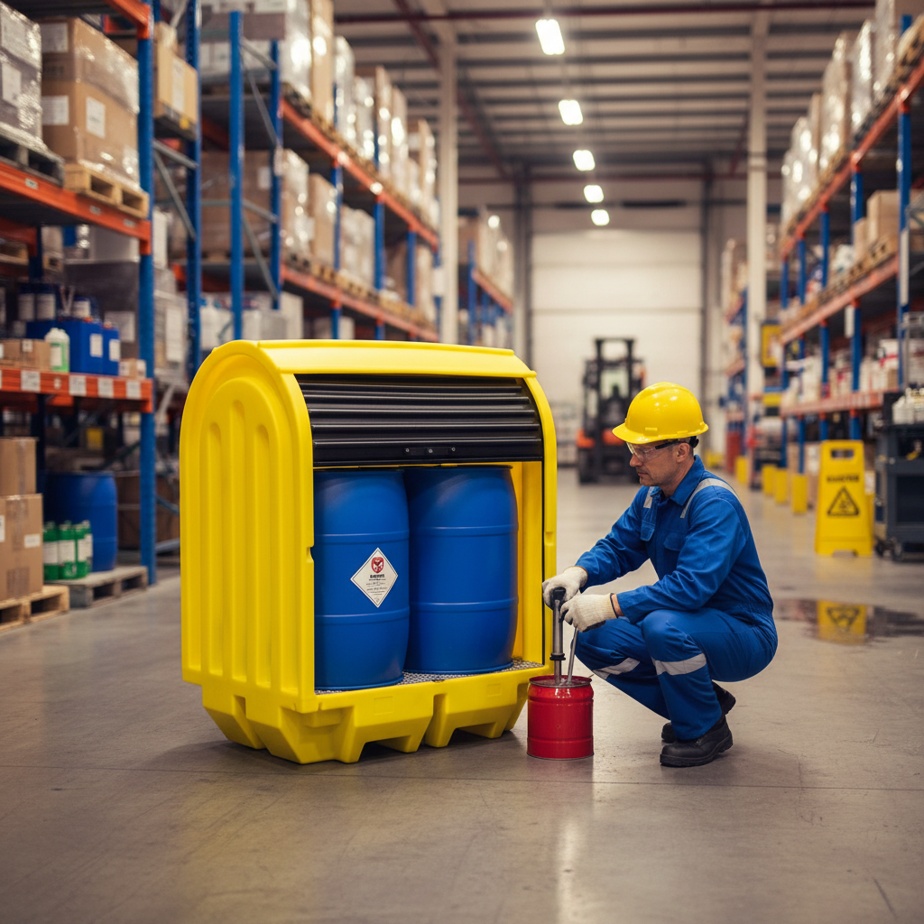 Hard Covered Spill Pallet 230 Litre 1450 x 1020 x 1690mm for Drum Storage