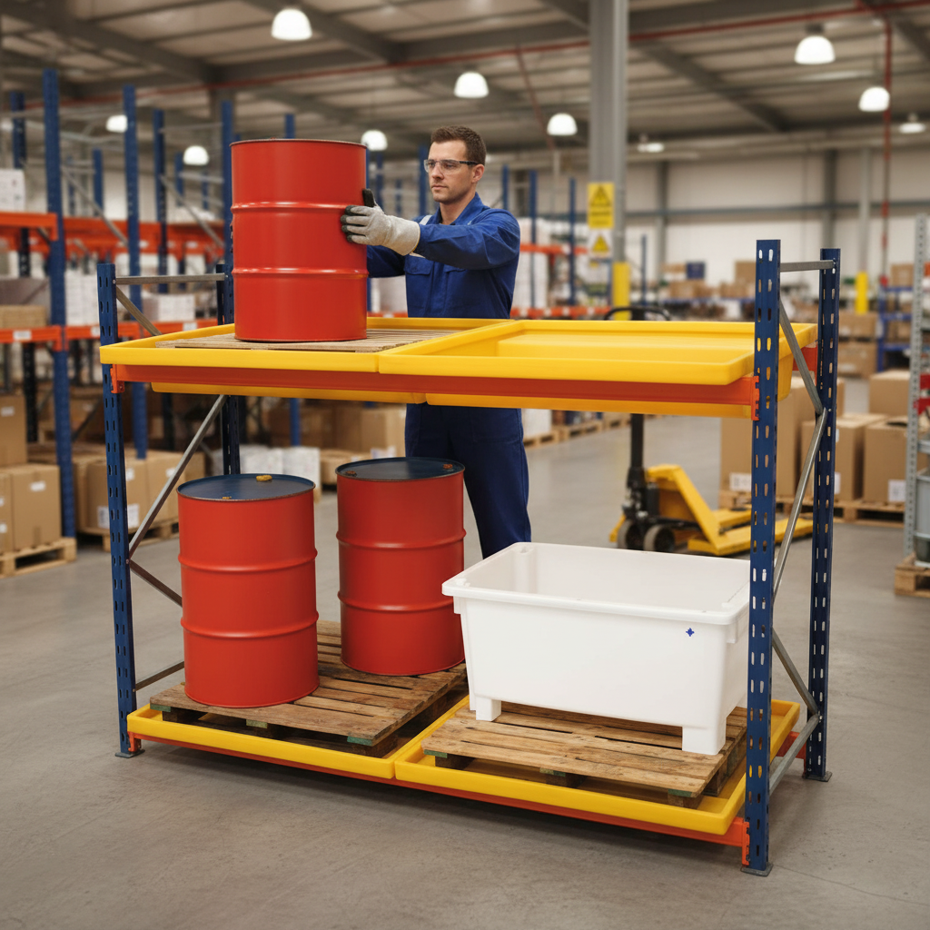 Racking Sump 220 Litre 1310 x 1310 x 245mm for Bunding in Pallet Racking