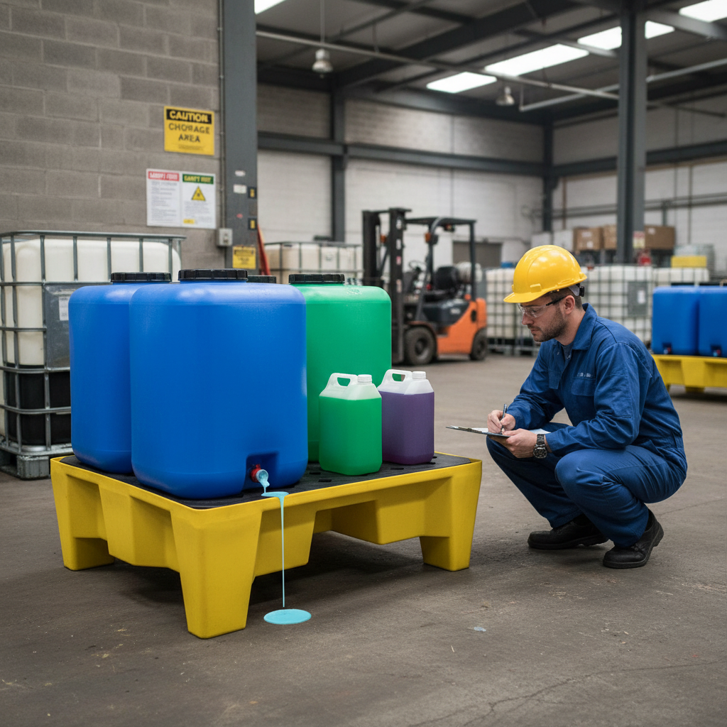Drip Tray 70 Litre 804mm x 608mm x 315mm Yellow with Black Grid for Small Container Spill Control