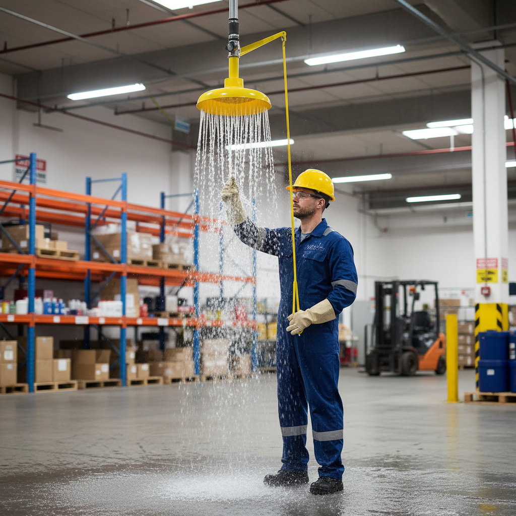 Ceiling Mounted Emergency Shower 3kg 80cm x 27cm x 13cm for Industrial Safety