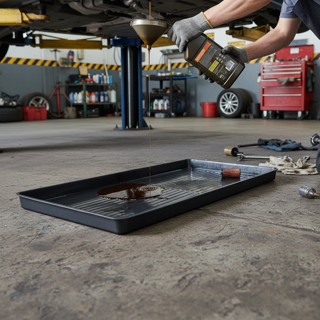 Drip Tray 25 Litre 1100 x 550 x 50mm Black for Hazardous Liquid Storage