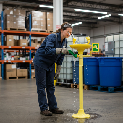 Pedestal Mounted Emergency Eye Wash 6kg 80cm x 27cm x 13cm for Industrial Eye Safety