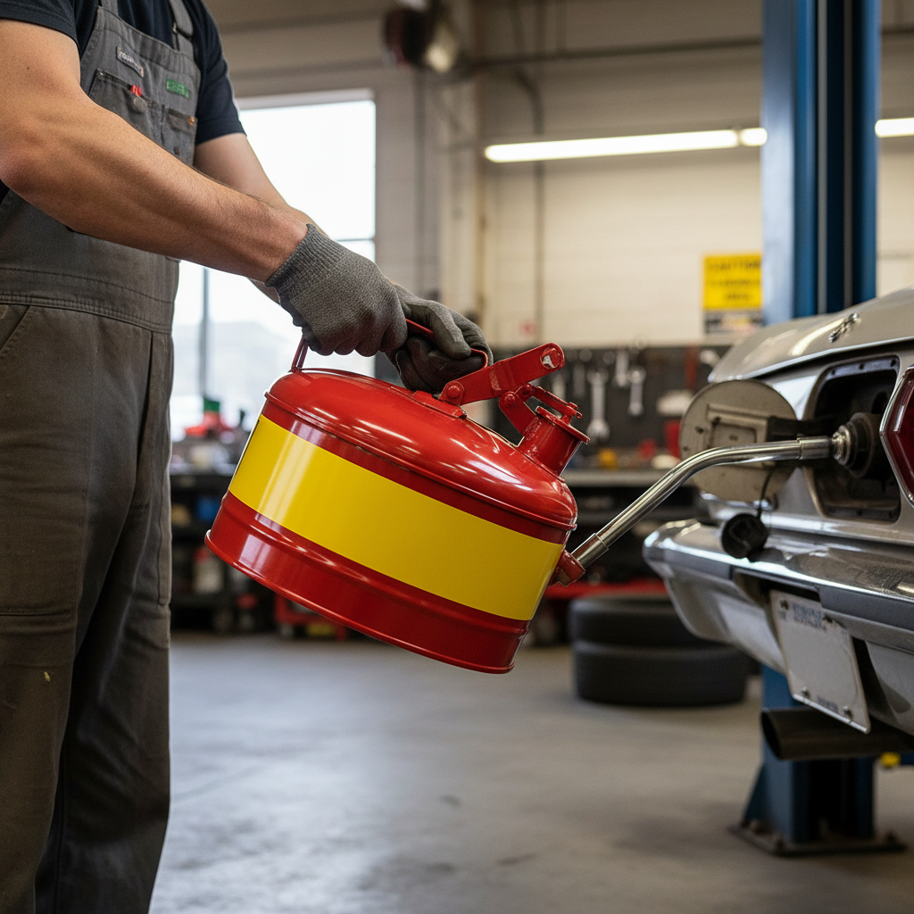 Safety Can 9.5 Litre 298mmØ x H292mm Red for Flammable Liquids
