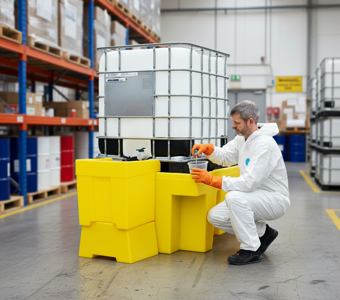 Dispensing Tray & Stand 86 Litre 525mm x 545mm x 835mm for Spill Control
