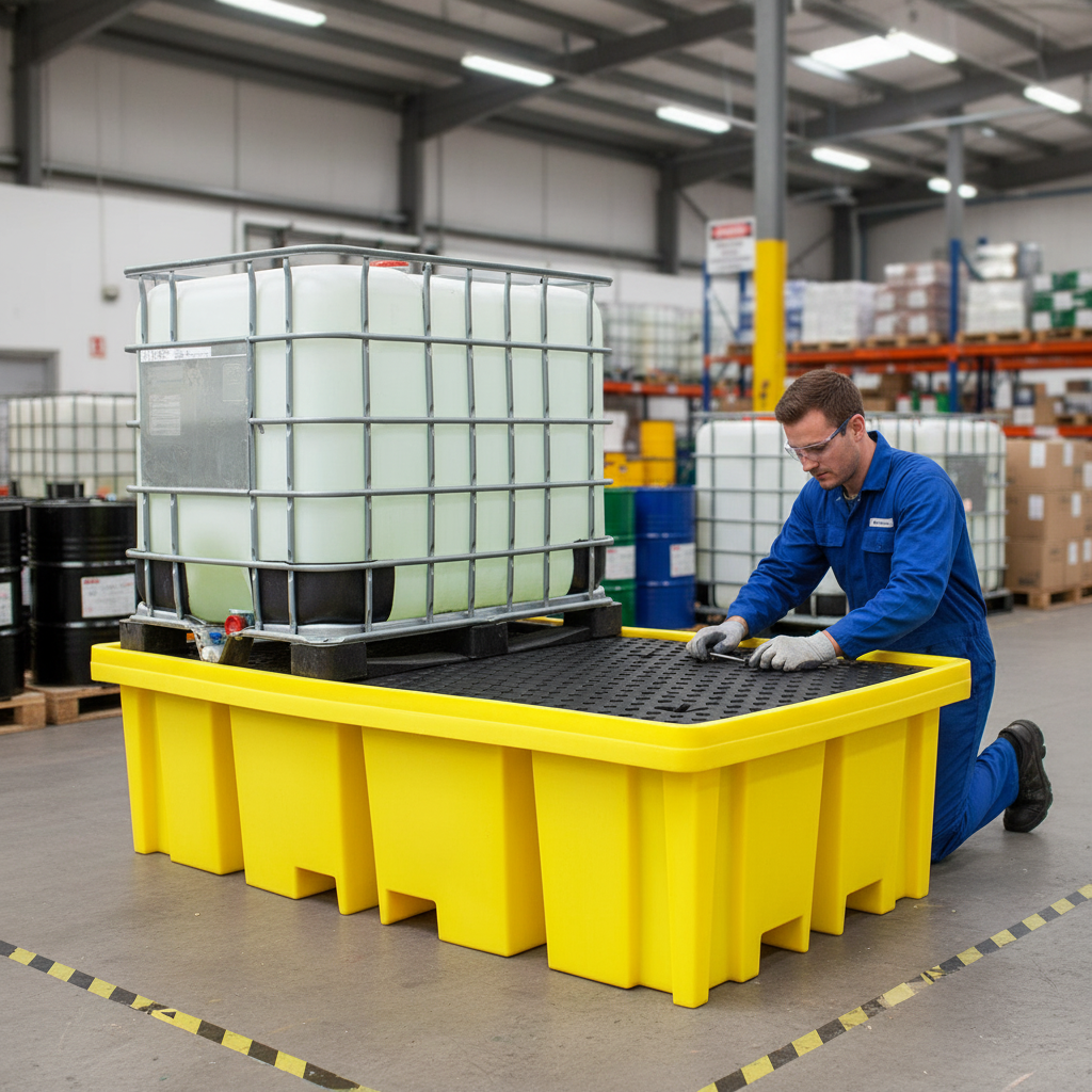 Double IBC Spill Pallet 1150 Litre 2345 x 1280 x 640mm for IBC Storage