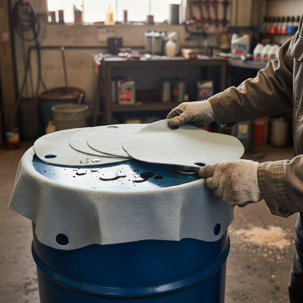 Oil Selective Drum Top Pads 25 Litre 56cm dia for Outdoor Spill Control