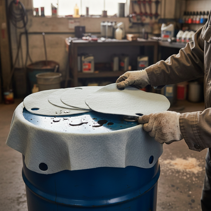 Oil Selective Drum Top Pads 25 Litre 56cm dia for Outdoor Spill Control