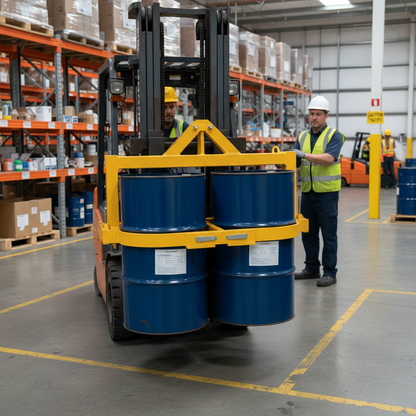Forklift Drum Clamp 205 Litre 880mm for Lifting Two Drums
