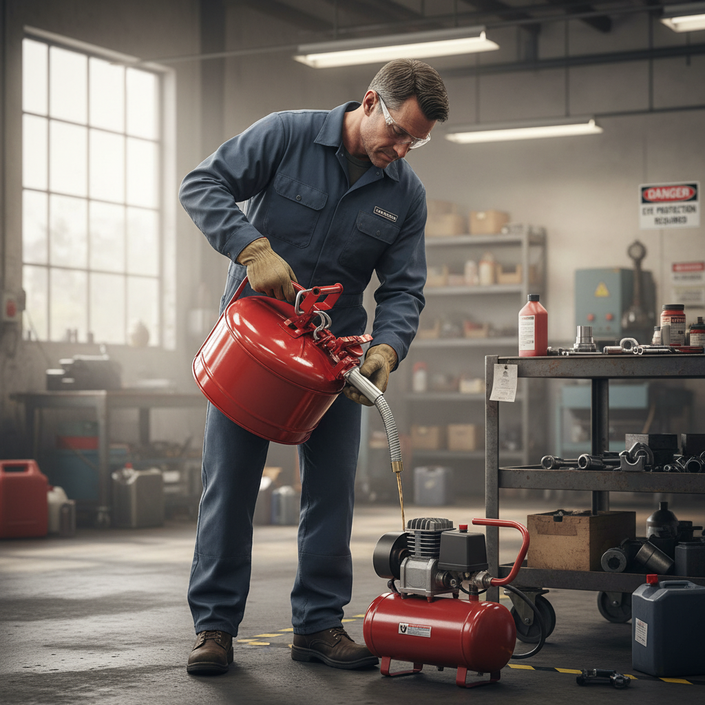 Safety Can 9.5 Litre 298mmØ x H305mm Red for Flammable Liquids