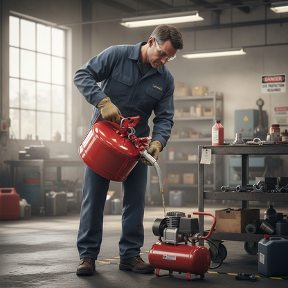 Safety Can 9.5 Litre 298mmØ x H305mm Red for Flammable Liquids
