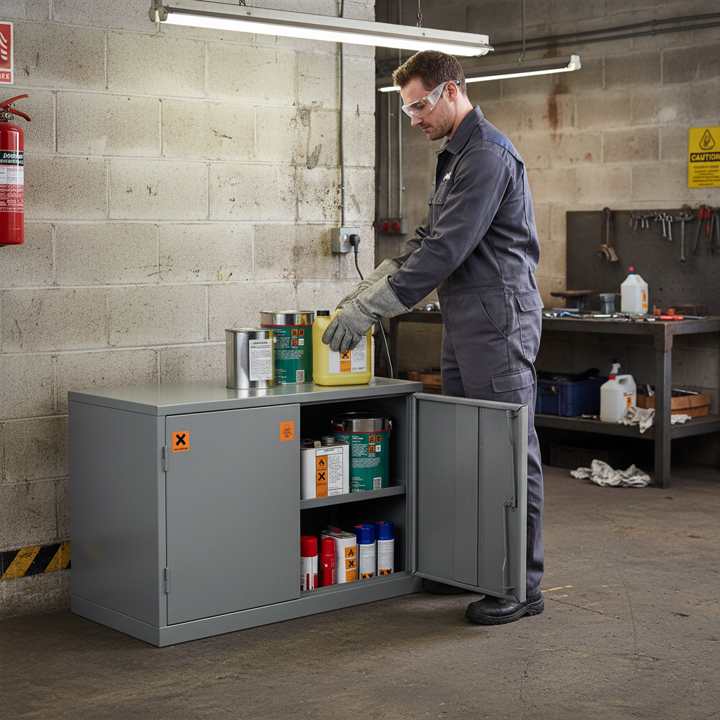 Hazardous Liquid COSHH Cabinet 31kg 915mm x 457mm x 609mm for Safe Chemical Storage