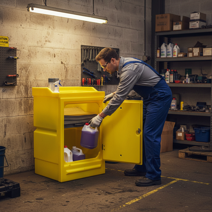 Lockable Cabinet 48 Litre 640 x 580 x 980mm for Storing Cleaning Materials