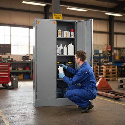 Hazardous Liquid COSHH Cabinet 80 Litre 915mm x 457mm x 1829mm for Chemical Storage