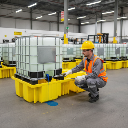 Double IBC Spill Pallet 1150 Litre 2310mm x 1360mm x 520mm for Chemical Storage