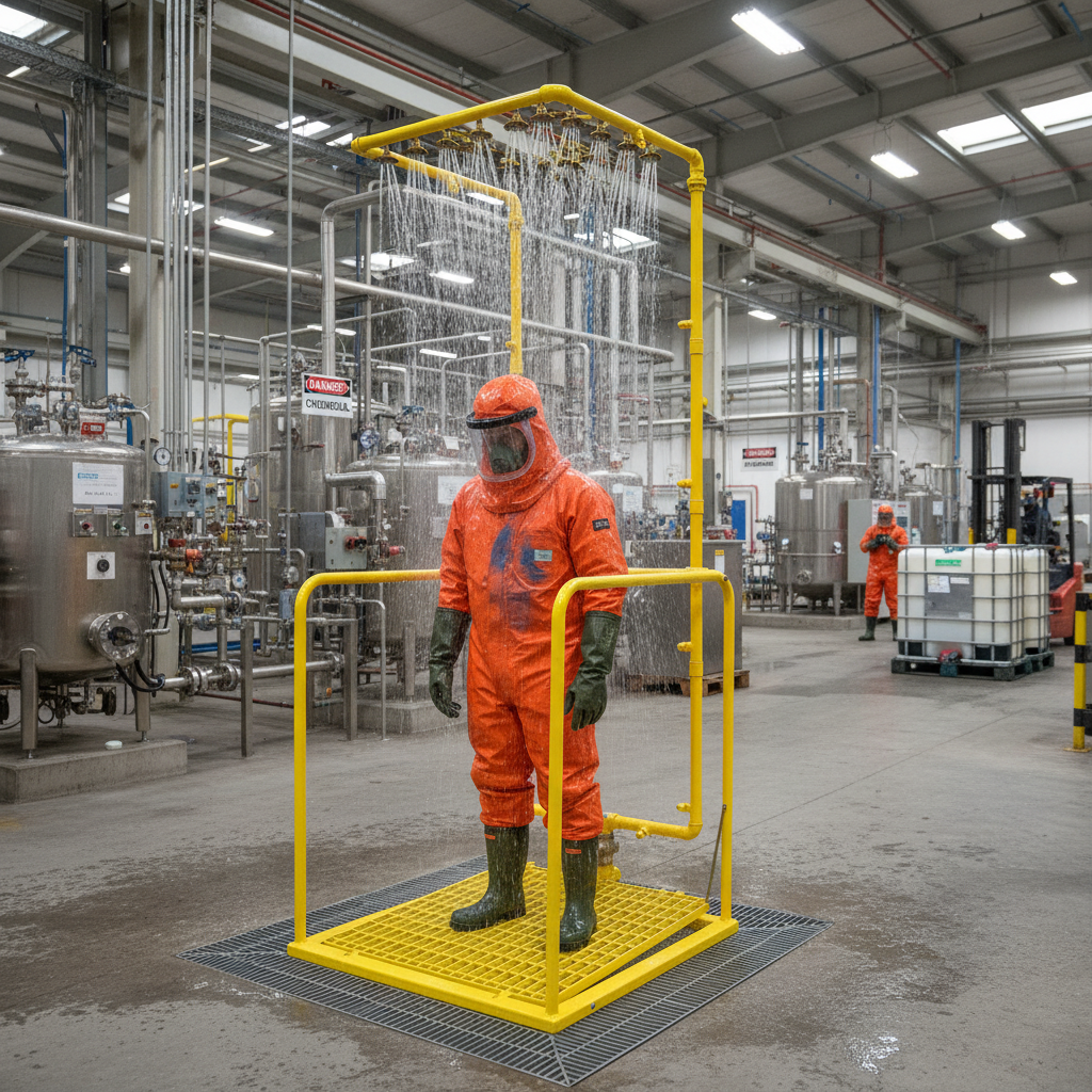 Decontamination Shower 50kg W850 x D630 x H2175mm for Full Body Coverage