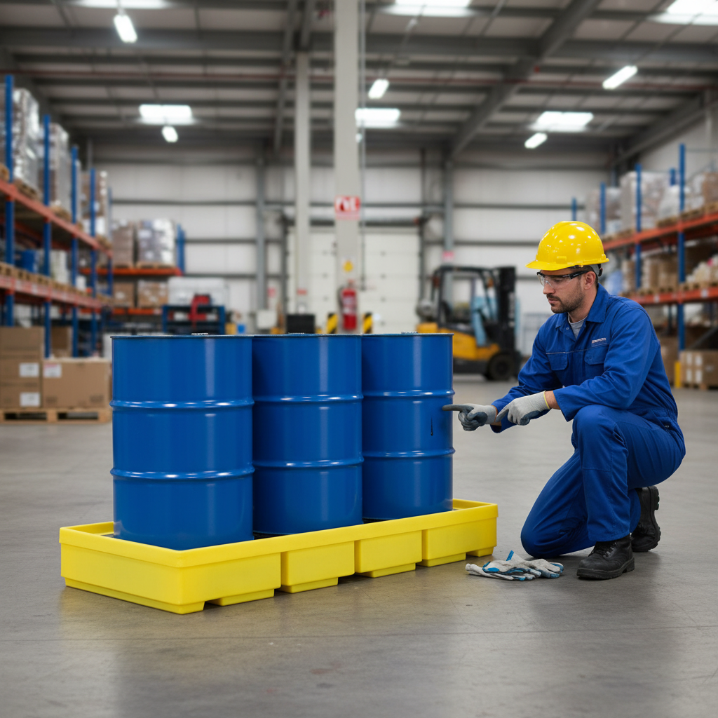 Plastic Spill Pallet 228 Litre 1785mm x 780mm x 240mm for Drum Storage