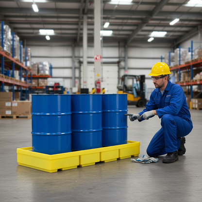 Plastic Spill Pallet 228 Litre 1785mm x 780mm x 240mm for Drum Storage