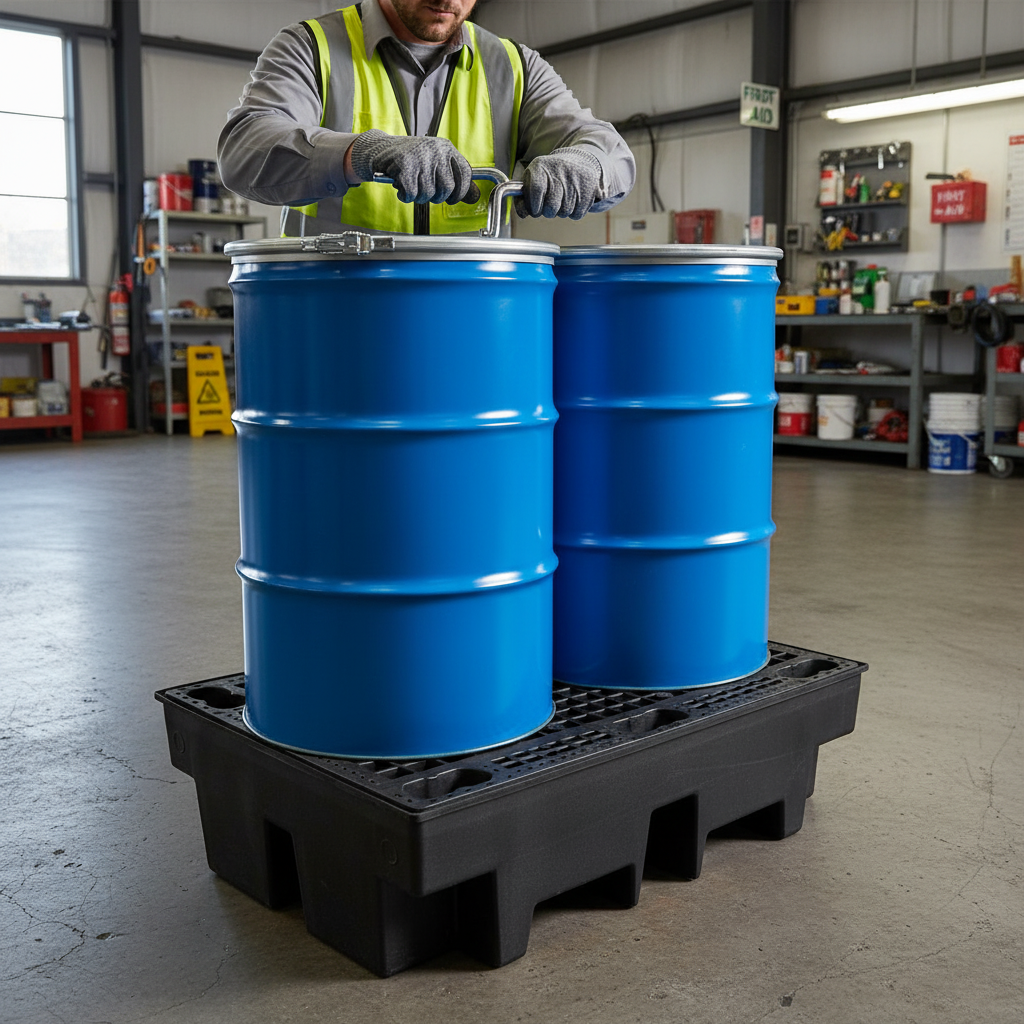 Recycled Spill Pallet 240 Litre 1220mm x 820mm x 330mm for Drum Storage