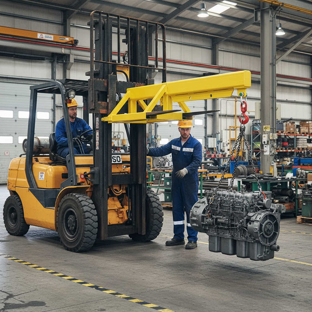 Crane Jib Forklift Attachment 3000kg 1940 x 690 x 420mm for Forklift Lifting