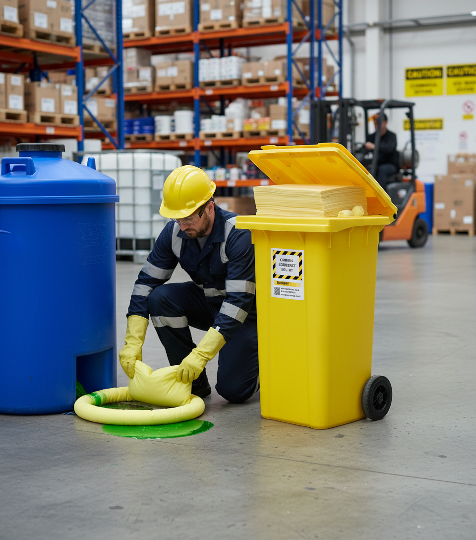 Chemical Spill Kit 120 Litre 95cm x 47cm x 54cm for Hazardous Substance Absorption
