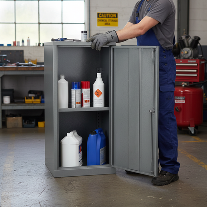 Hazardous Liquid COSHH Cabinet 25kg 457mm x 457mm x 915mm for Safe Chemical Storage