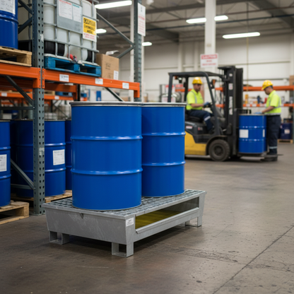 2 Drum Spill Pallet 240 Litre 1220mm x 815mm x 345mm for Drum Storage