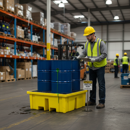 Drum Spill Pallet 440 Litre 1220mm x 1220mm x 495mm for Chemical Storage