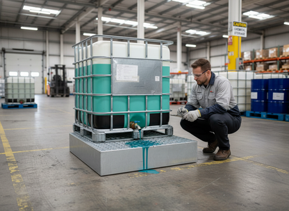 Single IBC Spill Pallet 1100 Litre 1220mm x 1220mm x 950mm for IBC Storage