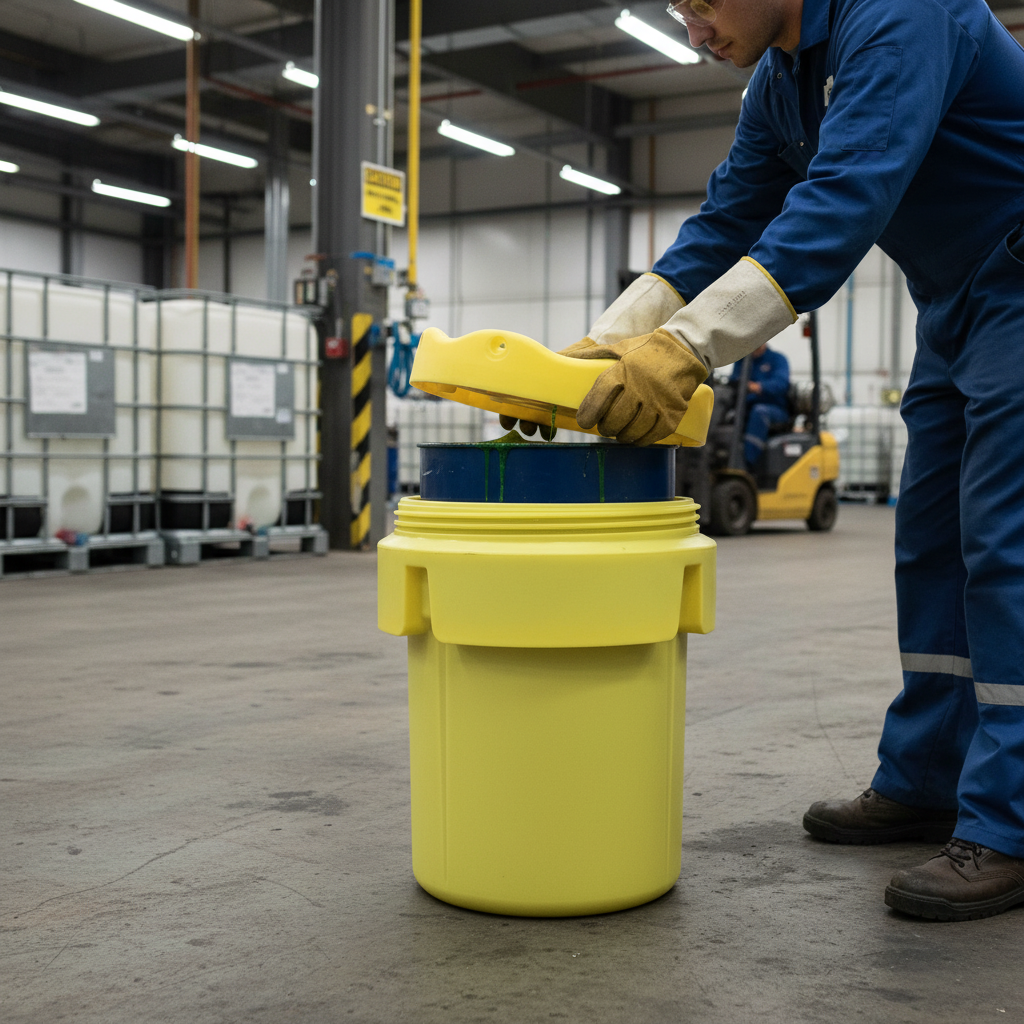 Overpack 340 Litre 830mmØ x H1020mm Yellow for Site Spill Response